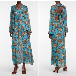 Dorothee Schumacher Translucent Leaves Teal Dress NEW